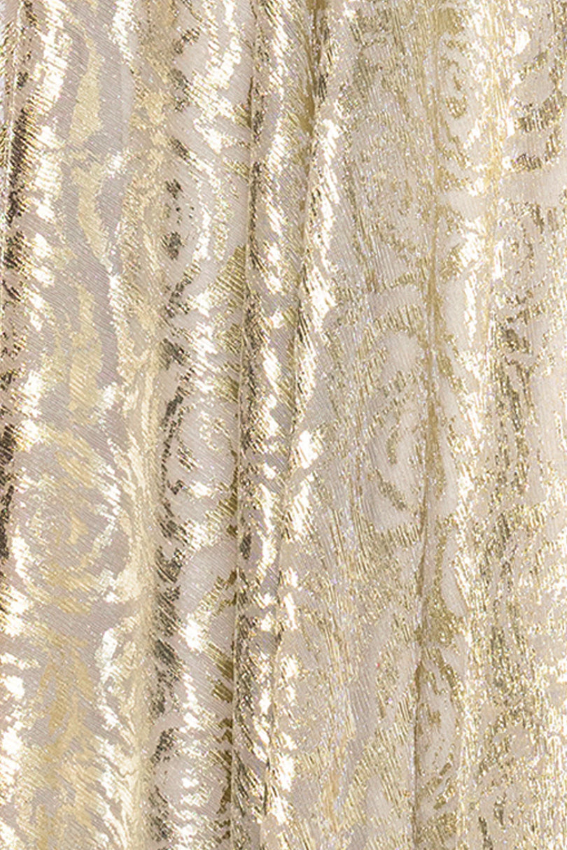 Betsy and Adam "Mariah" Metallic Foil Knit One Shoulder Dress A27193