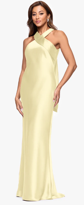 Xscape Evenings Halter Satin Evening Dress 6247X Xscape Evenings Halter Satin Evening Dress 6247X