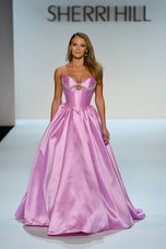 Sherri Hill Mikado Strapless Ballgown Long Dress 58161
