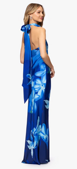 Betsy and Adam Long Halter Neck Dress A27897