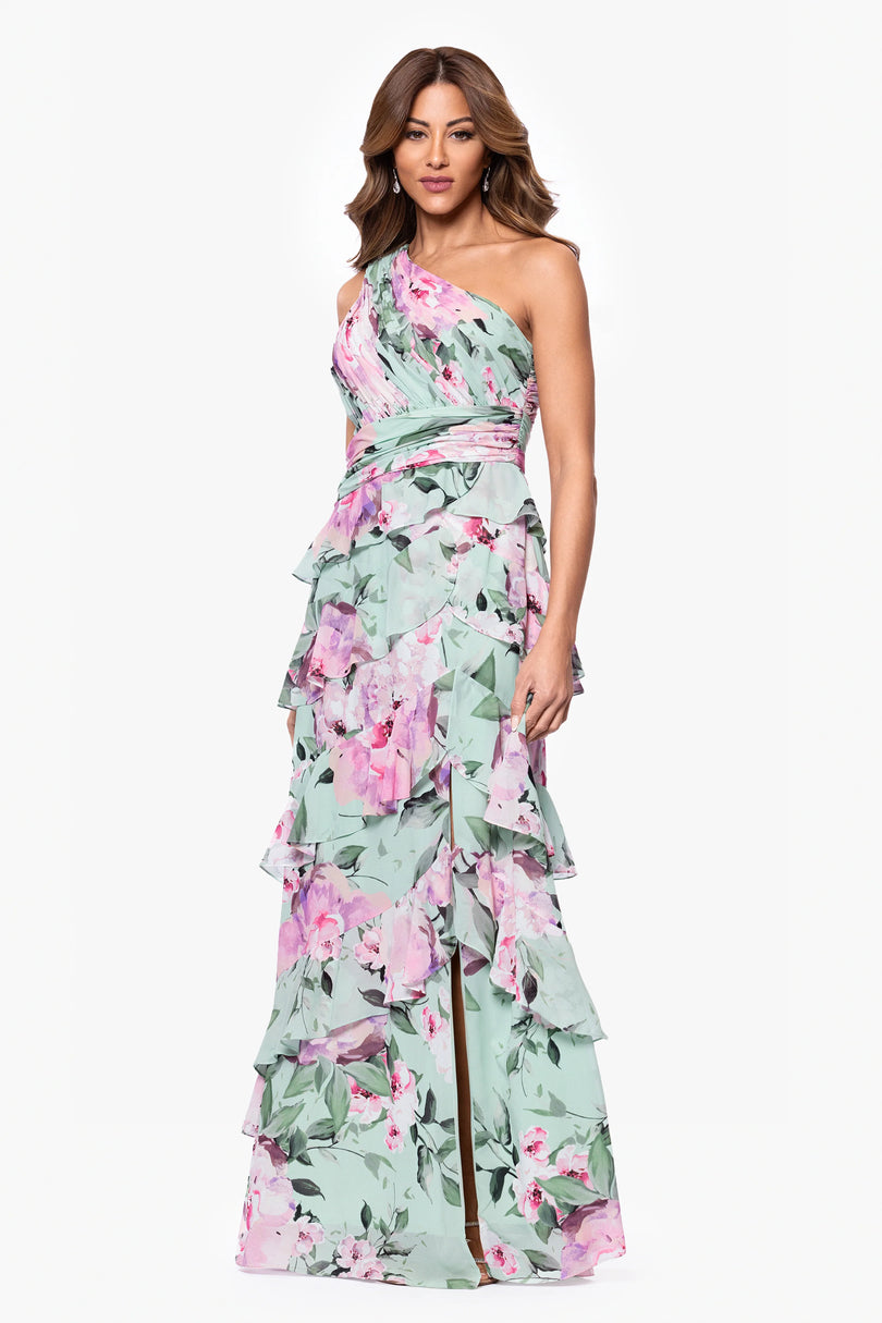Xscape Evenings "Angela" Floral Print Chiffon Dress 6781X Xscape Evenings "Angela" Floral Print Chiffon Dress 6781X