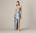 Aidan Mattox Strapless Floral Print Dress MD1E209842