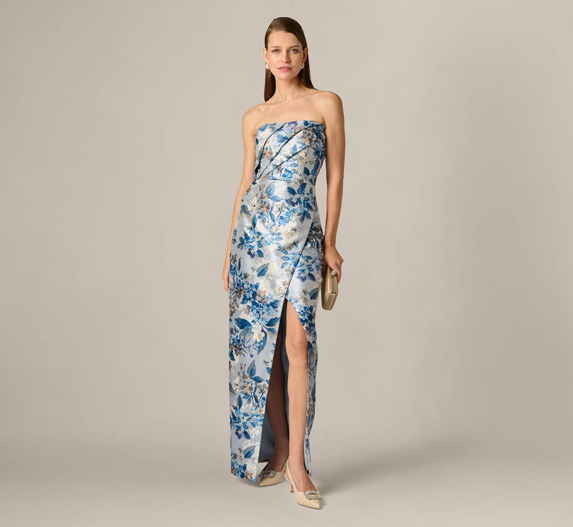 Aidan Mattox Strapless Floral Print Dress MD1E209842