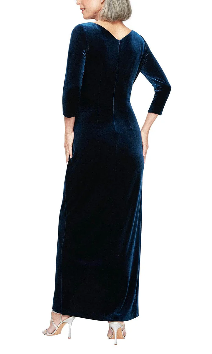 Alex Evenings Laurie Surplice Neckline Velvet Dress Wine / 8 Alex Evenings Laurie Surplice Neckline Velvet Dress Wine / 8