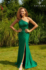 Faviana Long One Shoulder Hot Stone Prom Dress S10805