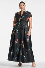 Sachin & Babi "Marta" Belted Floral A-line Gown