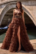 Sherri Hill Cheetah Ruffle Prom Dress 57510