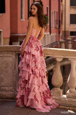 Sherri Hill Lace Corset Floral Prom Dress 57569