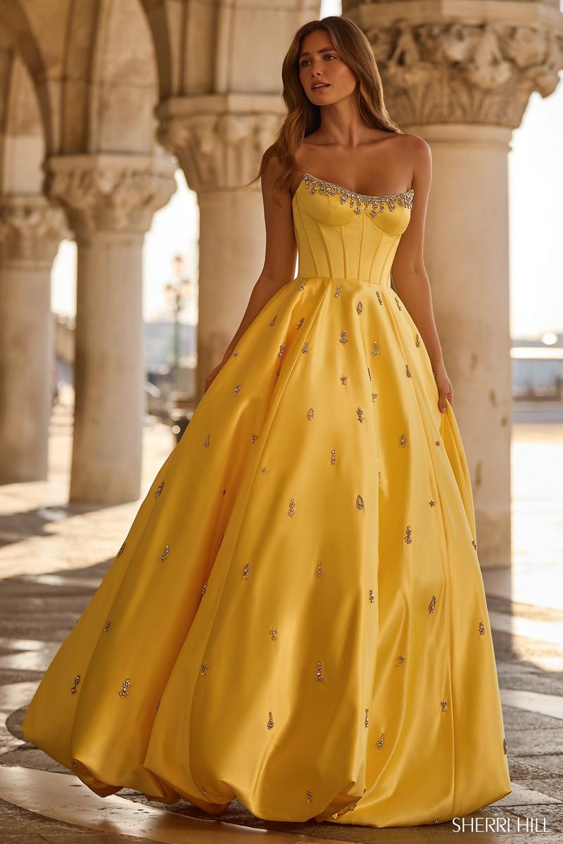 Sherri Hill Corset Bubble Hem Prom Dress 57575