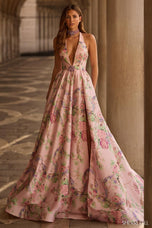 Sherri Hill Plunging Halter Prom Dress 57600