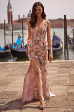 Sherri Hill Floral Open Back Prom Dress 57601