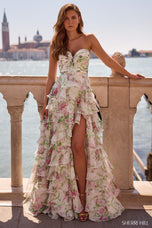 Sherri Hill Ivory Print Prom Dress 57614
