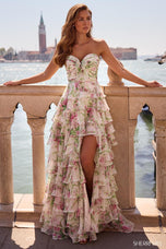 Sherri Hill Ivory Print Prom Dress 57614
