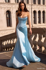 Sherri Hill Strapless Satin Mermaid Prom Dress 57615