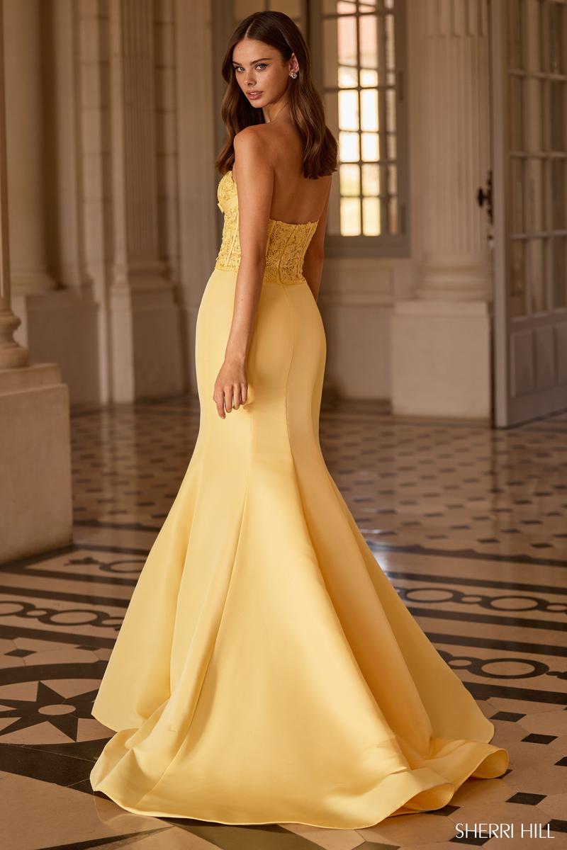 ts couture formal evening dress TS Couture Purple Satin Velvet Sequin Plunging Neckline Long Sleeve Formal Gown