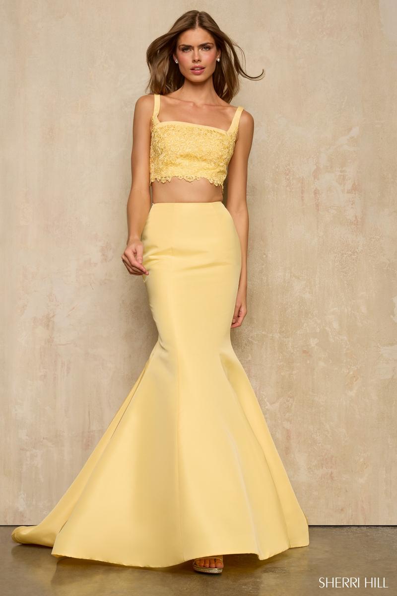 Sherri Hill Two Piece Lace Mermaid Prom Dress 57623