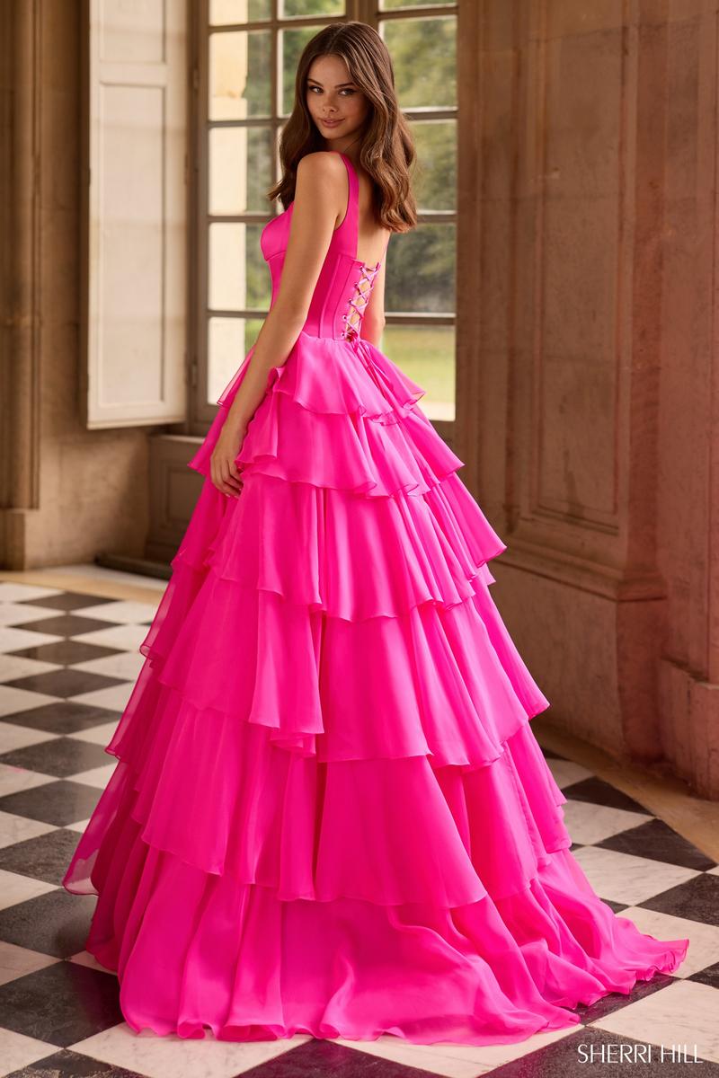 Sherri Hill Corset Ruffle Prom Dress 57625