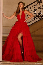 Sherri Hill Halter Tulle Ruffle Prom Dress 57630