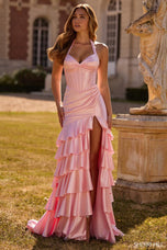 Sherri Hill Halter Ruffle Corset Prom Dress 57637