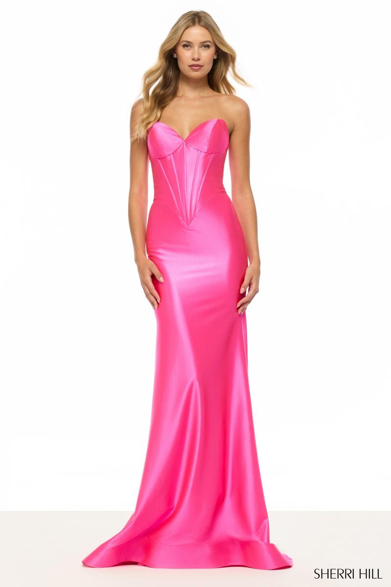 Sherri Hill  Satin Corset Prom Dress 57644