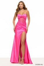 Sherri Hill Satin Illusion Corset Prom Dress 57655