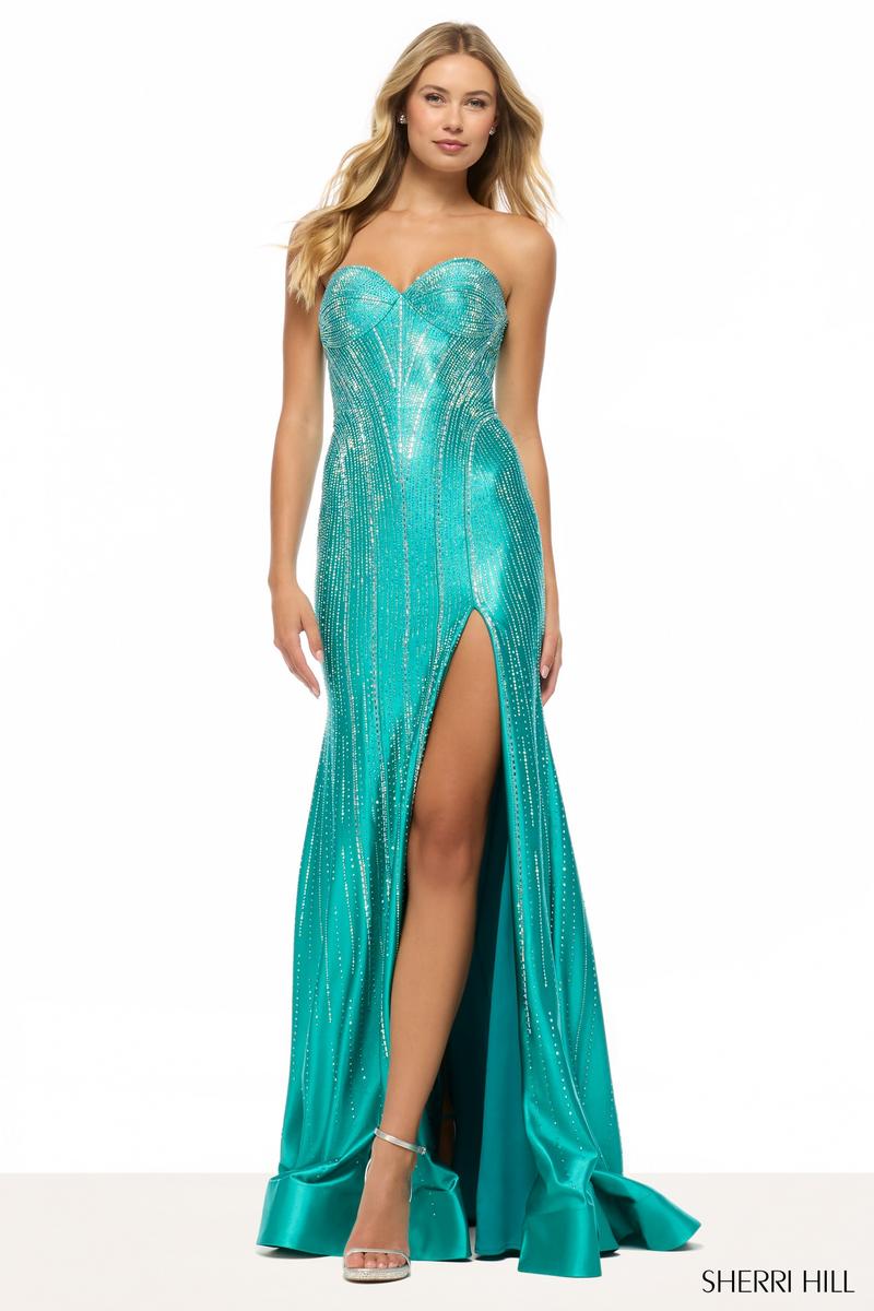 Sherri Hill Strapless Hot Fix Prom Dress 57657
