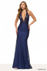 Sherri Hill Plunging Lace Prom Dress 57658