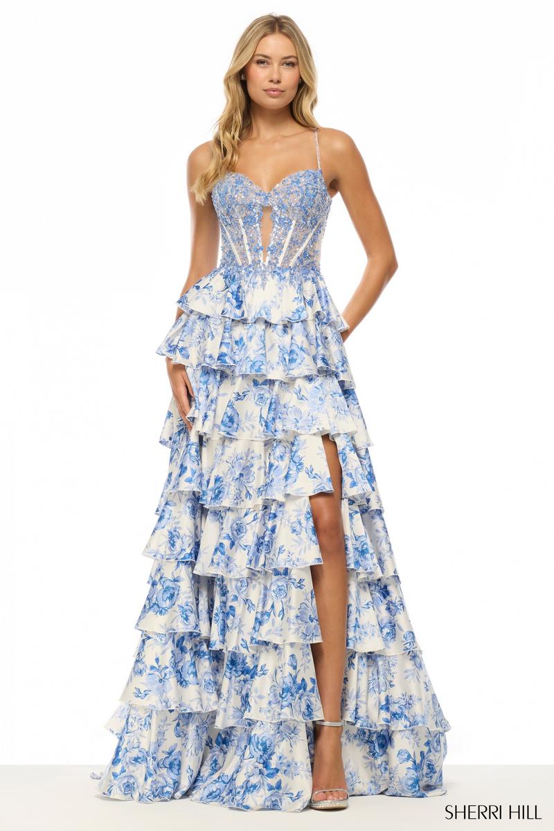 Sherri Hill Illusion Corset Prom Dress 57662
