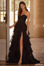 Sherri Hill Ruched Bodice Ruffle Prom Dress 57673