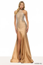 Sherri Hill High Neck Hot Fix Prom Dress 57674