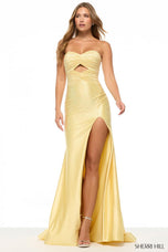 Sherri Hill Strapless Sweet Prom Dress with Cutout 57690