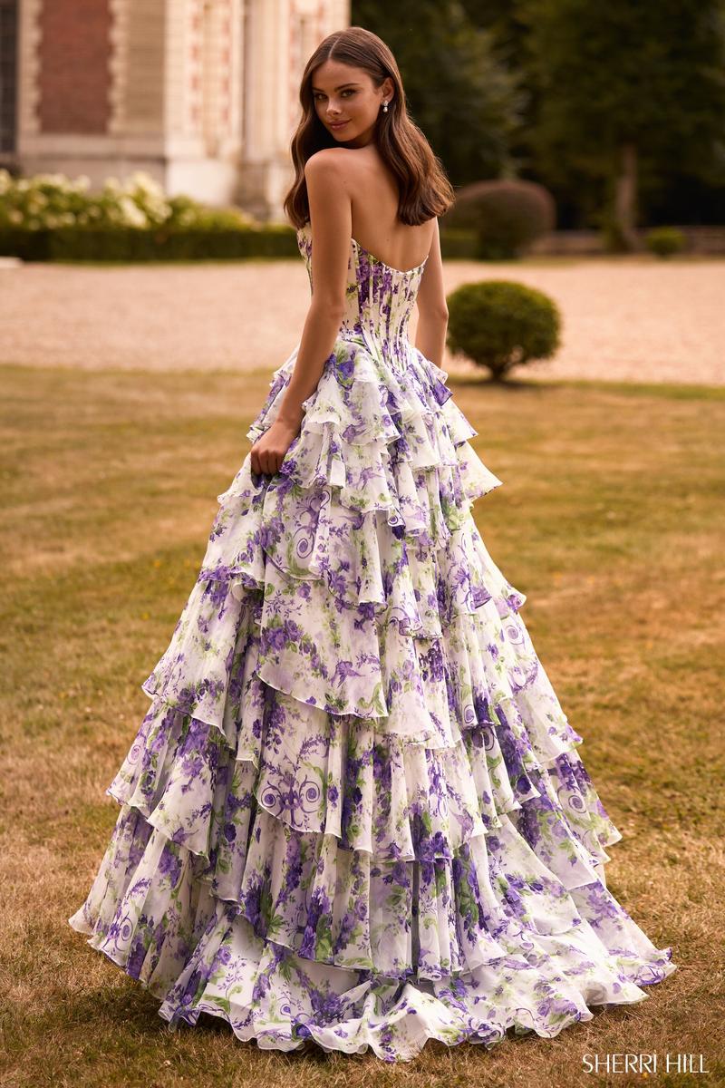 ivory and purple dress Bridesmaid Ivory And Purple Wedding Dress Purple Wedding Dresses Bohemian With Dark Flowers Sleeveless Bridal Gowns
