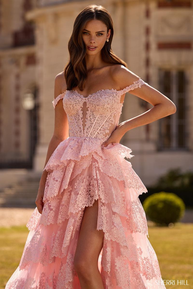 Sherri Hill Lace Corset Prom Dress 57699