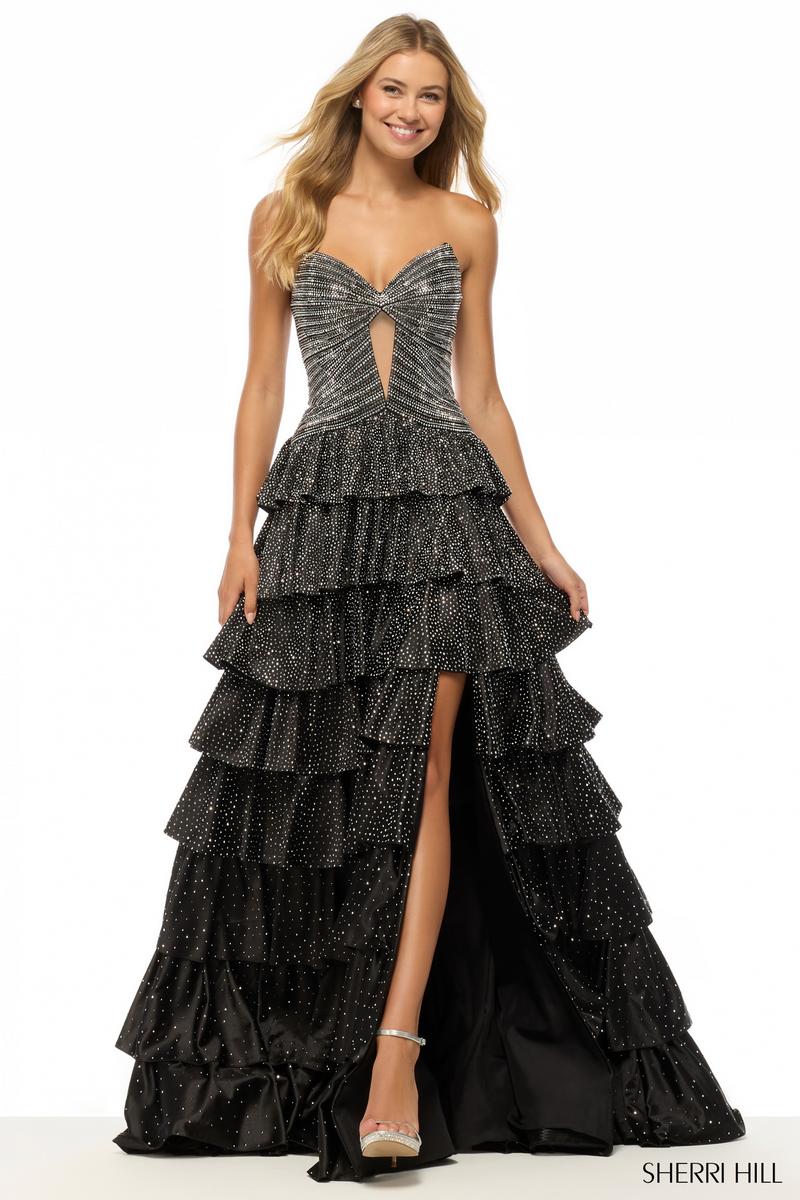 Sherri Hill Drop Waist Hot Fix Prom Dress 57700