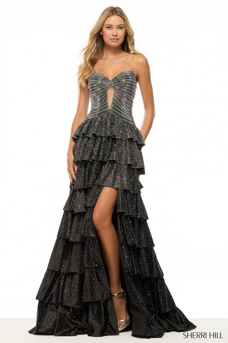 Sherri Hill Drop Waist Hot Fix Prom Dress 57700