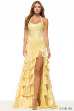 Sherri Hill Halter Ruffle Prom Dress 57702