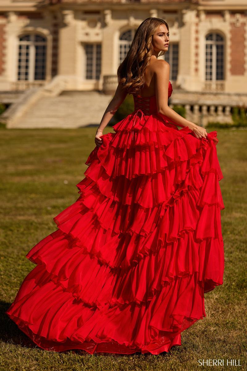 Sherri Hill Keyhole Ruffle Prom Dress 57705