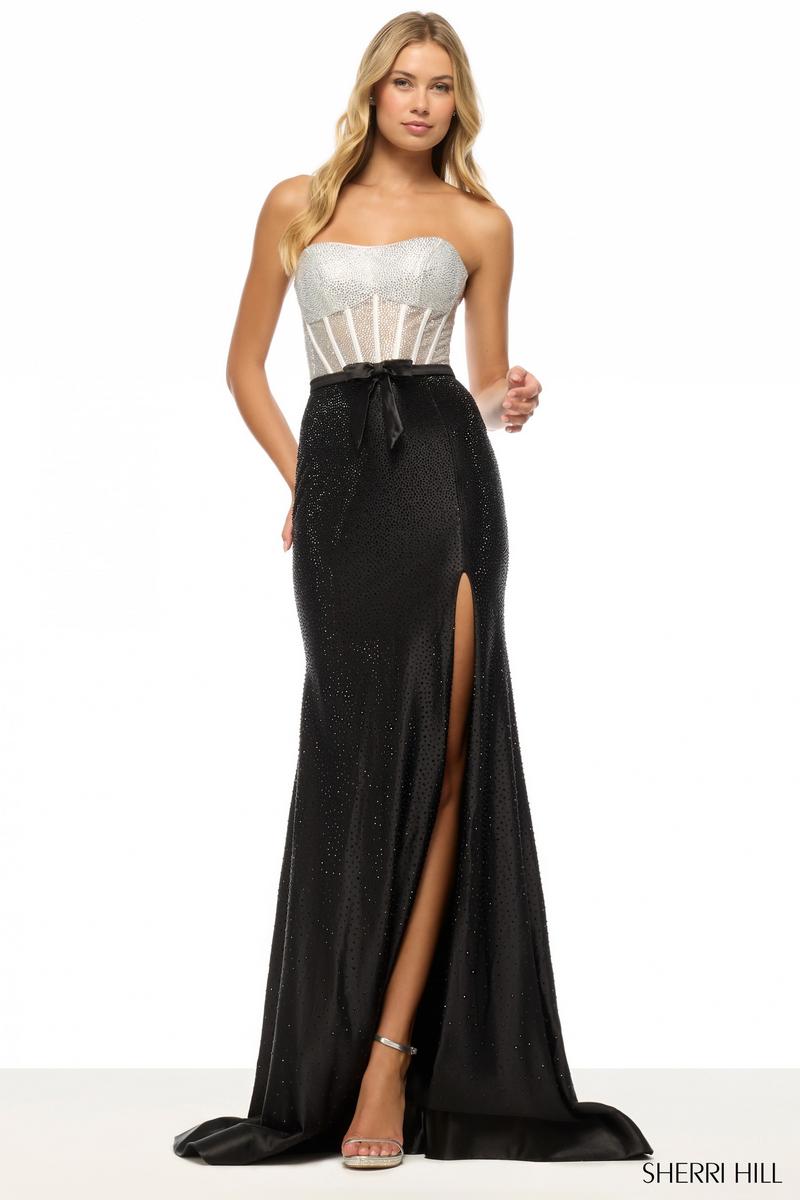 Sherri Hill Illusion Hot Fix Prom Dress 57709