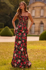 Sherri Hill Fitted Floral Corset Prom Dress 57719