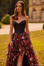 Sherri Hill Floral Print Corset Prom Dress 57722
