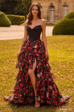 Sherri Hill Floral Print Corset Prom Dress 57722