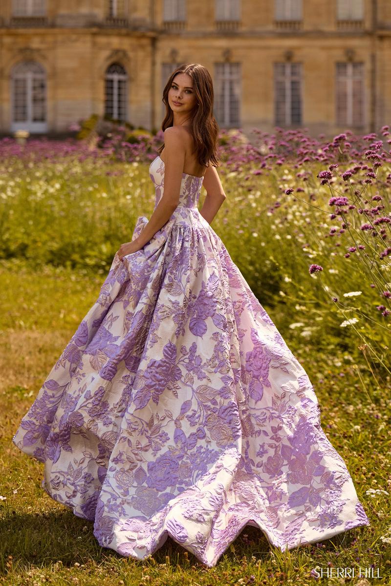 Sherri Hill Drop Waist Brocade Prom Dress 57730