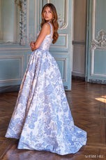Sherri Hill Basque Waist Brocade Prom Dress 57731