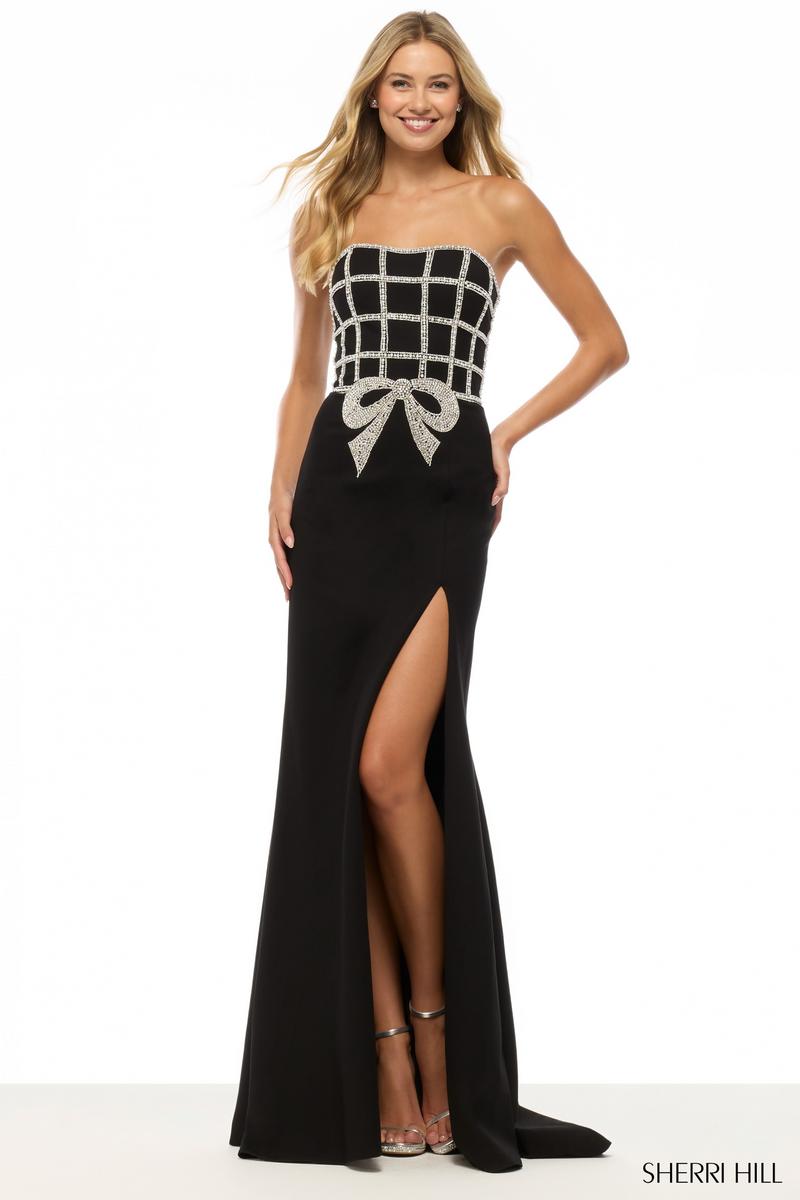 Sherri Hill Bow Embellished Prom Dress 57732
