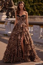 Sherri Hill Ruffle Cheetah Prom Dress 57733