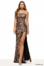 Sherri Hill Ruched Cheetah Print Prom Dress 57734