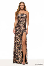Sherri Hill Ruched Cheetah Print Prom Dress 57734