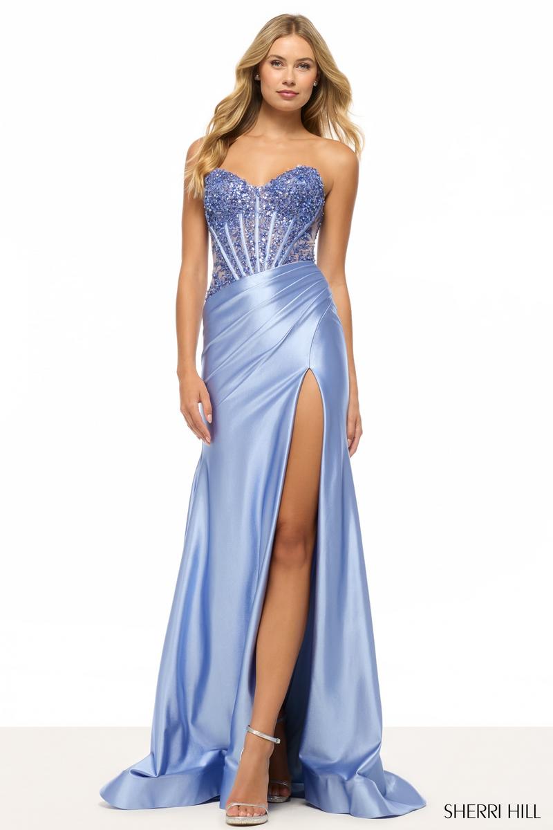 Sherri Hill Sequin Lace Corset Prom Dress 57738