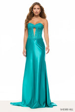 Sherri Hill Lace Keyhole Corset Prom Dress 57749