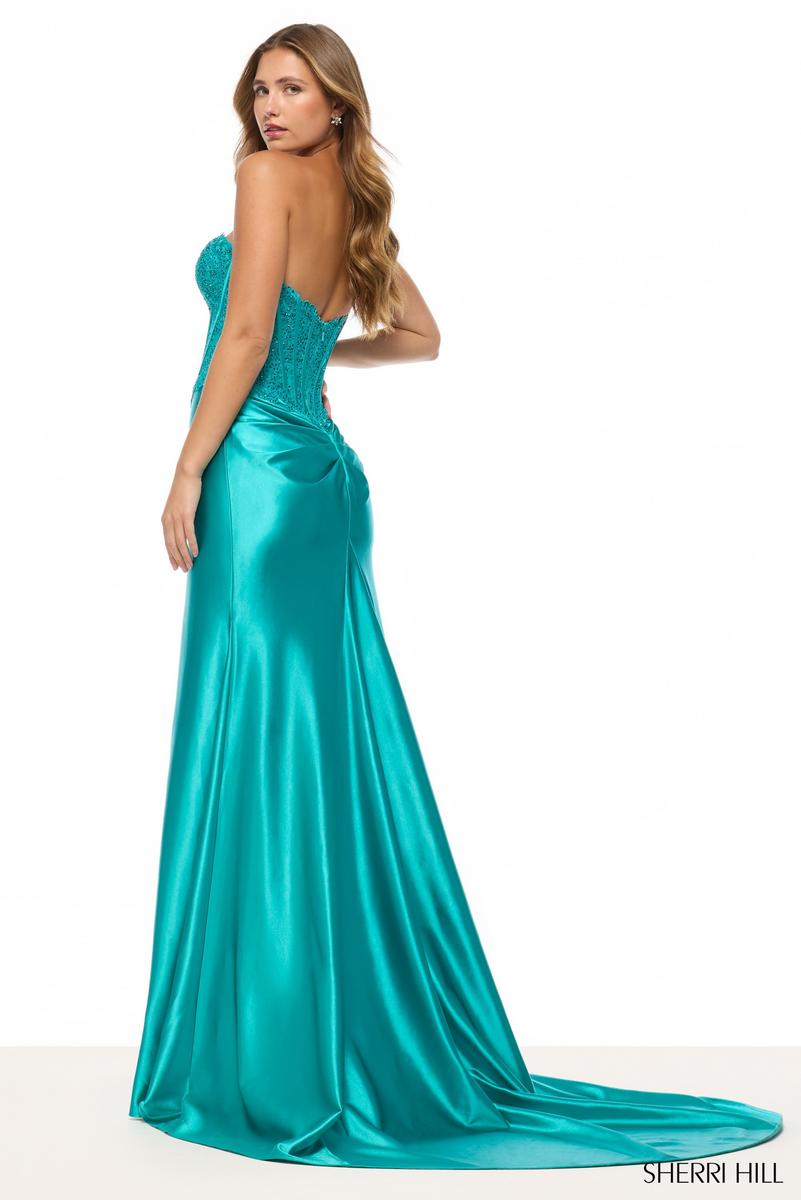 Sherri Hill Lace Keyhole Corset Prom Dress 57749
